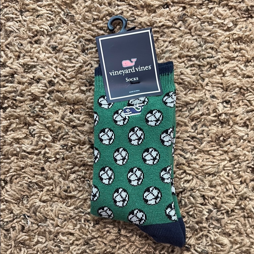 Vineyard Vines Green Patterned Kids Socks